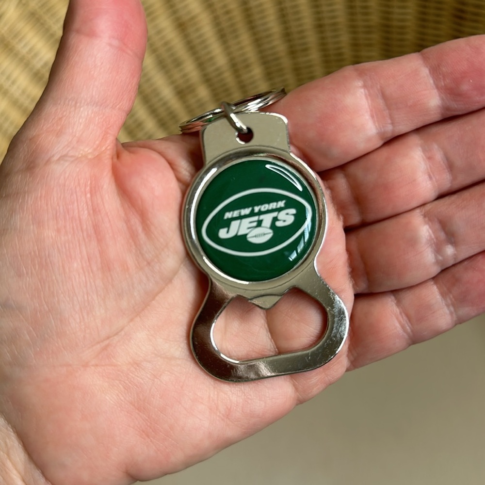 New York Jets Football Key Chain With Bottle Opener